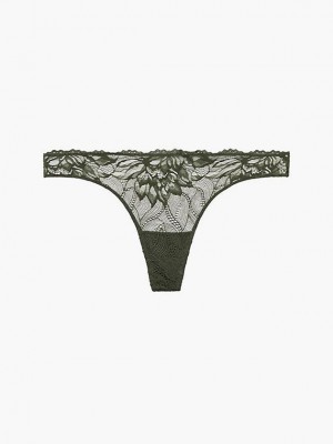 Olive Calvin Klein Seductive Comfort Women Thong | APLW-59270