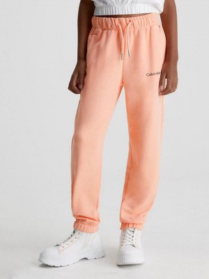 Orange Calvin Klein High Rise Relaxed Girls's Joggers | OBSD-10649