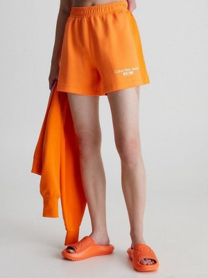 Orange Calvin Klein Jogger Women Shorts | IQWC-36475