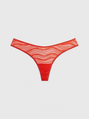 Orange Calvin Klein Lace Women Thong | HFAM-54123