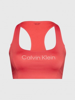 Orange Calvin Klein Medium Impact Sports Women Bra | IPJM-61372