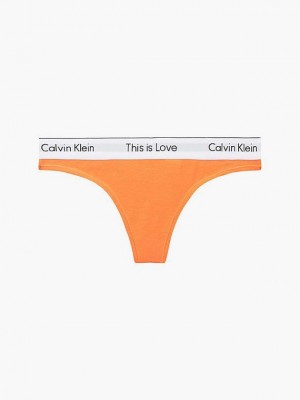 Orange Calvin Klein Pride Women Thong | HALK-74309