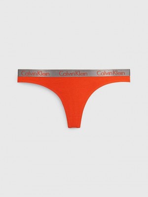 Orange Calvin Klein Radiant Cotton Women Thong | AFJW-71459