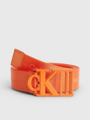 Orange Calvin Klein Recycled Webbing Men Belt | YPTC-85173