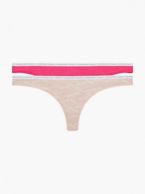 Pink Calvin Klein 2 Pack - CK One Women Thong | LIHQ-50947