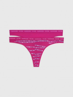 Pink Calvin Klein 2 Pack - CK One Women Thong | LZCU-45072
