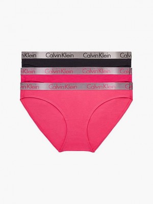 Pink Calvin Klein 3 Pack Bikini - Radiant Cotton Women Briefs | KNRI-01927