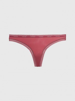Pink Calvin Klein Bottoms Up Women Thong | YFJX-87903