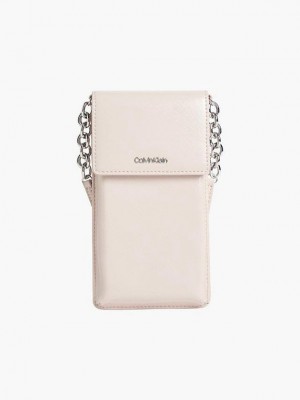 Pink Calvin Klein Crossbody Phone Pouch Women Bags | NOHQ-79461