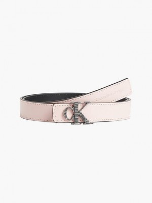 Pink Calvin Klein Leather Logo Women Belt | VEYN-96123