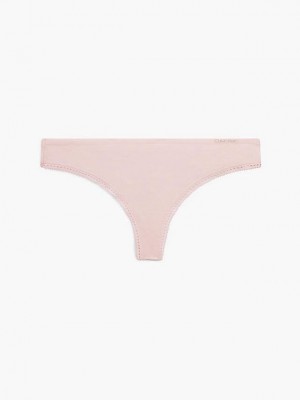 Pink Calvin Klein Liquid Touch Women Thong | LDYP-70968