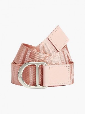 Pink Calvin Klein Long Logo Women Belt | XLIA-28564