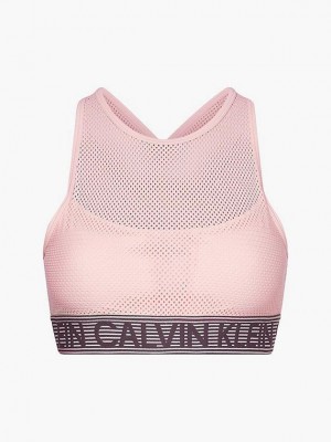 Pink Calvin Klein Medium Impact Sports Women Bra | PXWL-78954