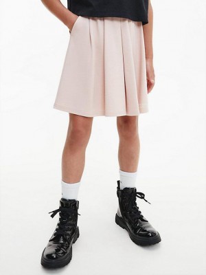 Pink Calvin Klein Milano Pleated Flared Girls's Skirt | PUMI-60521