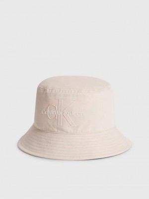 Pink Calvin Klein Organic Cotton Bucket Women Cap | UMBG-09273