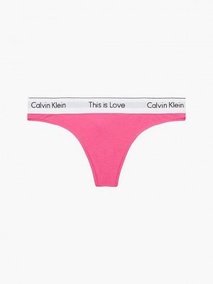 Pink Calvin Klein Pride Women Thong | SUZH-24751