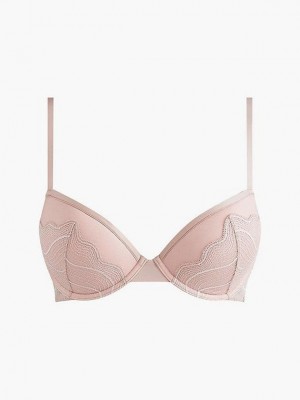 Pink Calvin Klein Push Up Demi Women Bra | LQXG-48253