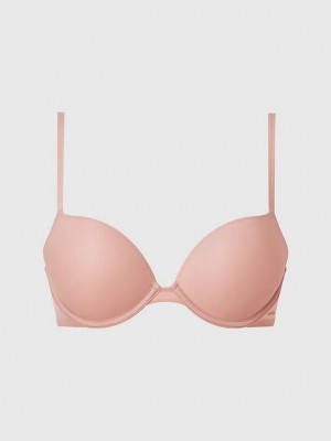 Pink Calvin Klein Push Up - Sheer Marquisette Women Bra | KQSW-86915