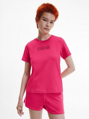 Pink Calvin Klein Pyjama Set - Reimagined Heritage Women Shorts | NWJI-90137