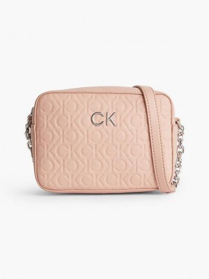 Pink Calvin Klein Recycled Logo Crossbody Women Bags | TARN-20984