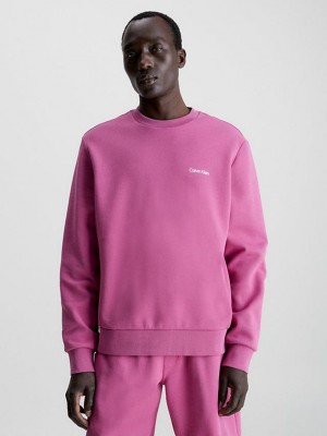 Pink Calvin Klein Recycled Polyester Men Sweatshirt | NTSD-21783