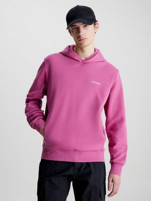 Pink Calvin Klein Recycled Polyester Men Hoodie | TSOM-72463