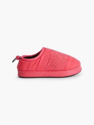 Pink Calvin Klein Recycled Quilted Women Slippers | WPBM-74259