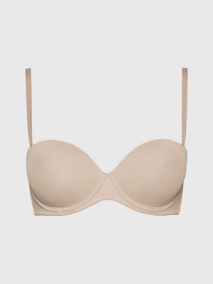 Pink Calvin Klein Strapless - Perfectly Fit Flex Women Bra | ZFEB-34617