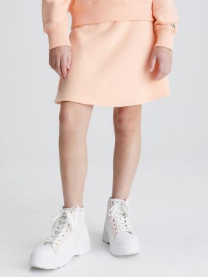Pink Calvin Klein Stretch Terry Flared Girls's Skirt | RILW-90145