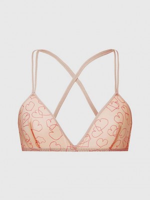 Pink Calvin Klein Triangle - Sheer Marquisette Women Bra | JOLA-71235