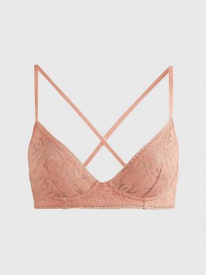 Pink Calvin Klein Ultra Soft Lace Women Bra | QJVW-81470