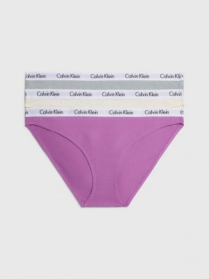 Purple Calvin Klein 3 Pack Bikini - Carousel Women Briefs | DWLS-81479
