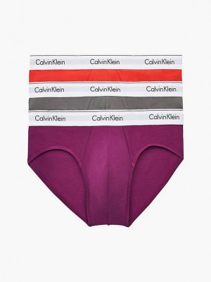 Purple Calvin Klein 3 Pack - Modern Cotton Men Briefs | AIZY-36521