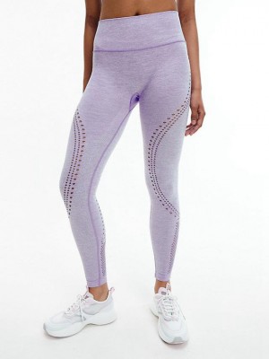 Purple Calvin Klein 7/8 Gym Women Leggings | UNAW-41290