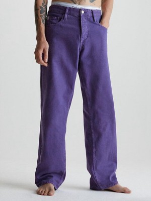 Purple Calvin Klein 90's Straight Men Jeans | IWDO-19630