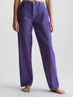 Purple Calvin Klein 90's Straight Women Jeans | BYTE-15823