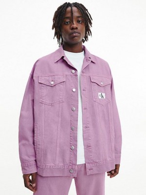 Purple Calvin Klein Dad Denim Men Jacket | YVUQ-28014