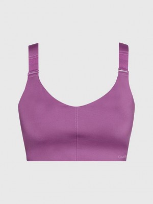 Purple Calvin Klein High Impact Sports Women Bra | OSKP-82745