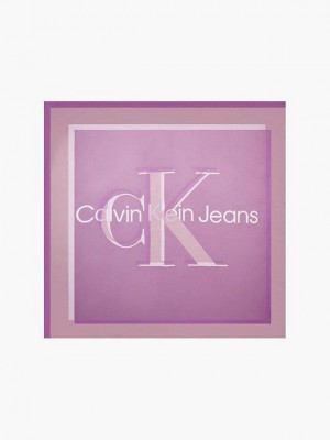 Purple Calvin Klein Logo Women Scarf | GBJS-03948