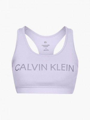 Purple Calvin Klein Medium Impact Sports Women Bra | DWXZ-27360