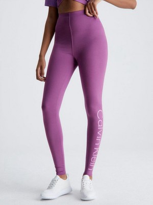 Purple Calvin Klein Pocket Gym Women Leggings | PRTX-28907