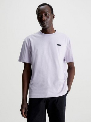 Purple Calvin Klein Recycled Cotton Men T-Shirt | XCUR-18579