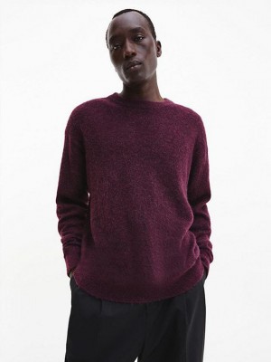 Purple Calvin Klein Relaxed Alpaca Blend Jumper Men Sweater | FNWE-45780