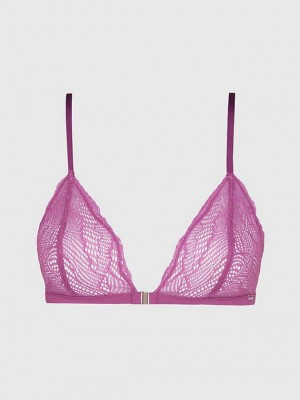 Purple Calvin Klein Triangle - Geo Lace Women Bra | PECG-86950