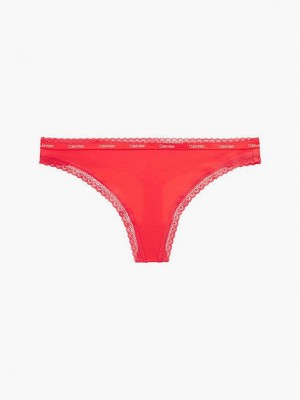 Red Calvin Klein Bottoms Up Women Thong | SOEP-24736