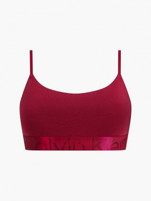 Red Calvin Klein Embossed Icon Women Bra | CWVX-45896