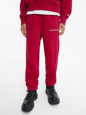 Red Calvin Klein High Rise Relaxed Girls's Joggers | HLSU-19365