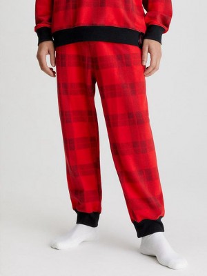 Red Calvin Klein Lounge Men Joggers | UTFX-10635