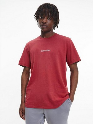 Red Calvin Klein Lounge - Modern Structure Men T-Shirt | HUKV-40136