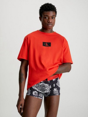 Red Calvin Klein Organic Cotton Lounge - Ck96 Men T-Shirt | BXIZ-61049